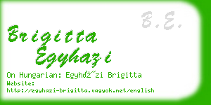 brigitta egyhazi business card